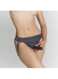 Серые трусики для фиксации насадок Strap-on-me Harness Lingerie Unique - Strap-on-me - купить с доставкой в Бердске