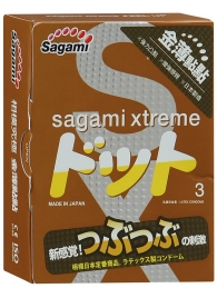 Презервативы Sagami Xtreme FEEL UP с точечной текстурой и линиями прилегания - 3 шт. - Sagami - купить с доставкой в Бердске