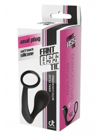 Черное эрекционное кольцо с анальной пробкой Anal Plug With Cockring - Dream Toys - в Бердске купить с доставкой
