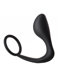Черное эрекционное кольцо с анальной пробкой Anal Plug With Cockring - Dream Toys - в Бердске купить с доставкой