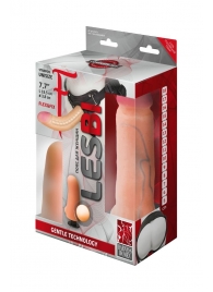 Телесный страпон Harness LESBI с вагинальной пробкой - 16,5 см. - LOVETOY (А-Полимер) - купить с доставкой в Бердске