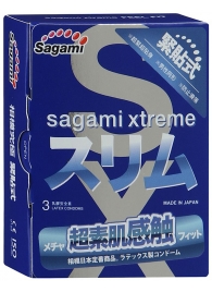 Розовые презервативы Sagami Xtreme FEEL FIT 3D - 3 шт. - Sagami - купить с доставкой в Бердске