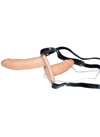 Телесный женский страпон с вагинальной пробкой Strap-On Duo - 15 см. - Orion - купить с доставкой в Бердске