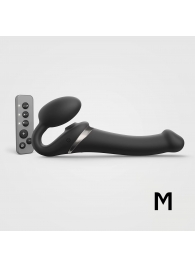Черный безремневой страпон Multi Orgasm Size M с клиторальной стимуляцией - Strap-on-me - купить с доставкой в Бердске