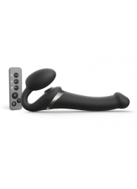Черный безремневой страпон Multi Orgasm Size M с клиторальной стимуляцией - Strap-on-me - купить с доставкой в Бердске