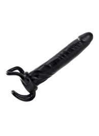 Чёрная насадка-фаллос для двойного проникновения INFLATABLE DILDO SLIM DONG  - 13,5 см. - Toyz4lovers - в Бердске купить с доставкой