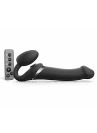 Черный безремневой страпон Multi Orgasm Size L с клиторальной стимуляцией - Strap-on-me - купить с доставкой в Бердске