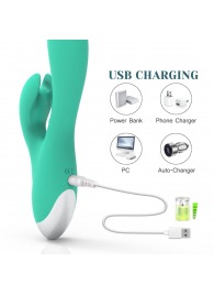 Зеленый вибратор-кролик Jade Rabbit Vibrator - 21,8 см. - Tracy s Dog