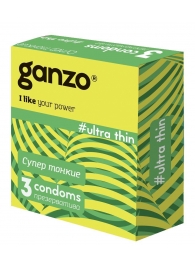 Ультратонкие презервативы Ganzo Ultra thin - 3 шт. - Ganzo - купить с доставкой в Бердске