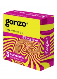 Презервативы с анестетиком для продления удовольствия Ganzo Long Love - 3 шт. - Ganzo - купить с доставкой в Бердске