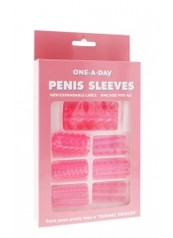 Набор из 7 розовых насадок на пенис ONE-A-DAY PENIS SLEEVES PINK - Seven Creations - в Бердске купить с доставкой