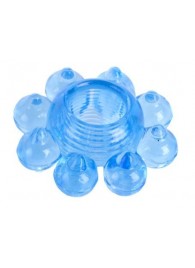 Голубая гелевая насадка-цветок - Toyfa Basic - в Бердске купить с доставкой