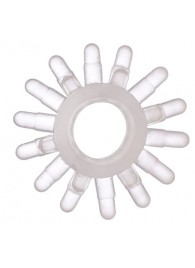 Прозрачное гелевое эрекционное кольцо с шипиками - Toyfa Basic - в Бердске купить с доставкой