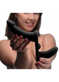 Черный вибрострапон Double Take 10X Double Penetration Vibrating Strap-on Harness - XR Brands - купить с доставкой в Бердске