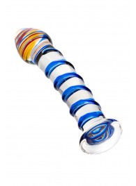 Прозрачный фаллос из стекла со спиралью по телу - 18 см. - Sexus