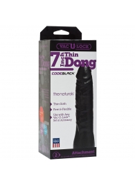 Насадка-фаллоимитатор для страпон-систем Vac-U-Lock CodeBlack 7 Inch Thin Dong - 18,3 см. - Doc Johnson - купить с доставкой в Бердске