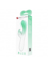 Зелено-белый вибратор-кролик Cerberus - 20,6 см. - Baile