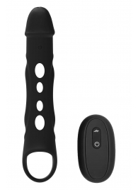 Черная насадка-удлинитель Vibrating Extender With Remote с вибрацией - Dream Toys - в Бердске купить с доставкой