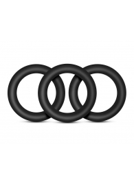 Набор из 3 черных эрекционных колец Black Small Penis Rings - Blush Novelties - в Бердске купить с доставкой