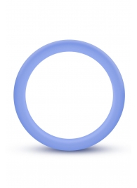 Голубое люминесцентное кольцо Silicone Glo Cock Ring - Blush Novelties - в Бердске купить с доставкой