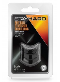Черное эрекционное кольцо на мошонку Beef Ball Stretcher Snug X Long - Blush Novelties - в Бердске купить с доставкой