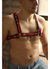 Черно-красная мужская портупея Black-Red - БДСМ Арсенал - купить с доставкой в Бердске