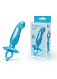 Голубая анальная пробка для массажа простаты Hither Silicone Prostate Plug - 14,3 см. - b-Vibe - в Бердске купить с доставкой