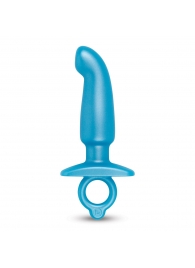 Голубая анальная пробка для массажа простаты Hither Silicone Prostate Plug - 14,3 см. - b-Vibe - в Бердске купить с доставкой