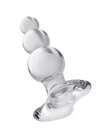 Прозрачная анальная втулка-ёлочка из стекла - 11 см. - Sexus