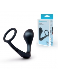 Черное эрекционное кольцо со стимулятором простаты Ringer Cock Ring   Plug - b-Vibe - в Бердске купить с доставкой