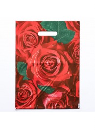 Пакет с цветочным принтом и вырубной ручкой (30х40 см) - Сима-Ленд - купить с доставкой в Бердске