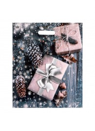 Новогодний пакет с принтом в виде подарков и вырубной ручкой (45х38 см) - Сима-Ленд - купить с доставкой в Бердске