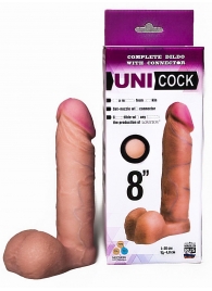 Фаллическая насадка для страпона UNICOCK 8  - 20 см. - LOVETOY (А-Полимер) - купить с доставкой в Бердске