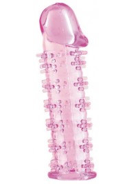 Розовая насадка на пенис с шипами - 12,5 см. - A-toys - в Бердске купить с доставкой