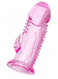 Розовая насадка на пенис с шипиками и коготком - 13,5 см. - A-toys - в Бердске купить с доставкой