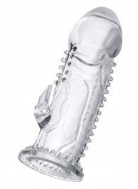 Прозрачная насадка на пенис с шипиками и коготком - 13,5 см. - A-toys - в Бердске купить с доставкой