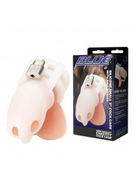 Белая клетка для пениса Silicone Small 2 in Cock Cage With Ball Divider - BlueLine - купить с доставкой в Бердске