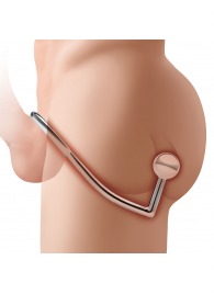 Кольцо на пенис с анальным стимулятором Stainless Steel Anal Hook   Cock Ring - BlueLine - в Бердске купить с доставкой