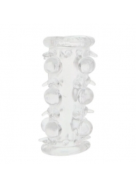 Прозрачная насадка на пенис с шипами и бугорками JELLY JOY LUST CLUSTER CLEAR - Dream Toys - в Бердске купить с доставкой