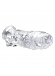 Прозрачная насадка для увеличения члена Realistic Clear Penis Enhancer and Ball Stretcher - 20,3 см. - XR Brands - в Бердске купить с доставкой