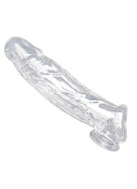 Прозрачная насадка для увеличения члена Realistic Clear Penis Enhancer and Ball Stretcher - 20,3 см. - XR Brands - в Бердске купить с доставкой
