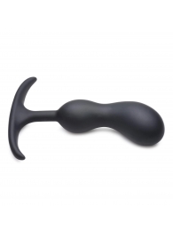 Черный массажер простаты с утяжелителями Premium Silicone Weighted Prostate Plug Medium - 16,3 см. - XR Brands - в Бердске купить с доставкой