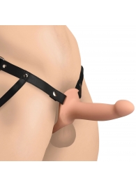 Телесный полый страпон на черных регулируемых ремешках 2’’ Erection Smooth Silicone Penis Sheath - XR Brands - купить с доставкой в Бердске