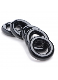 Комплект из 5 черных эрекционных колец для мошонки Ring Master Custom Ball Stretcher Kit - XR Brands - в Бердске купить с доставкой