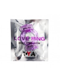 Фиолетовое виброкольцо с двумя вибропульками - Toyfa Basic - в Бердске купить с доставкой