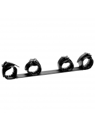 Черная распорка с манжетами для рук и ног Deluxe Rigid Spreader Bar - XR Brands - купить с доставкой в Бердске