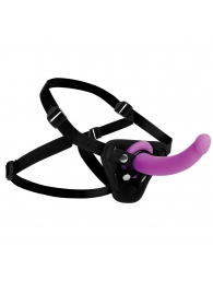 Лиловый поясной страпон Navigator Silicone G-Spot Dildo with Harness - 17,8 см. - XR Brands - купить с доставкой в Бердске
