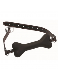 Черный кляп в форме косточки Hound Adjustable Dog Bone Gag - XR Brands - купить с доставкой в Бердске