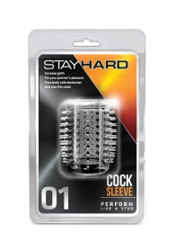 Прозрачная насадка с шипами STAY HARD COCK SLEEVE 01 CLEAR - Blush Novelties - в Бердске купить с доставкой