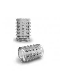 Прозрачная насадка на пенис с шишечками STAY HARD COCK SLEEVE 02 CLEAR - Blush Novelties - в Бердске купить с доставкой